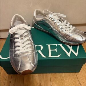 J. Crew Metallic Silver Women's Sneakers